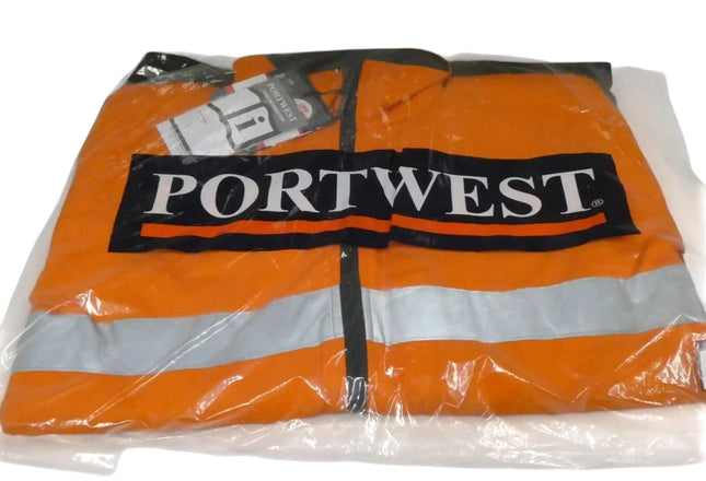 Portwest 100% Cotton 4-in-1 Jacket MJ777, Orange/Navy - Small