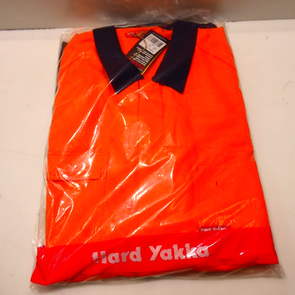 Hard Yakka Men's Foundations Hi-Visibility Two Tone Cotton Drill Coverall, Orang