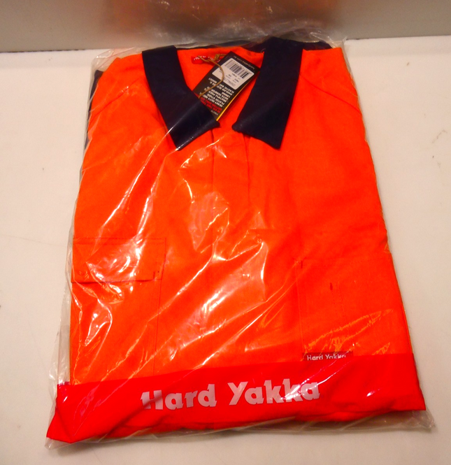 Hard Yakka Men's Foundations Hi-Visibility Two Tone Cotton Drill Coverall, Orang