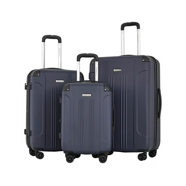 Travelers Club 3-Piece ABS Spinner Expandable Luggage Set - Navy Blue