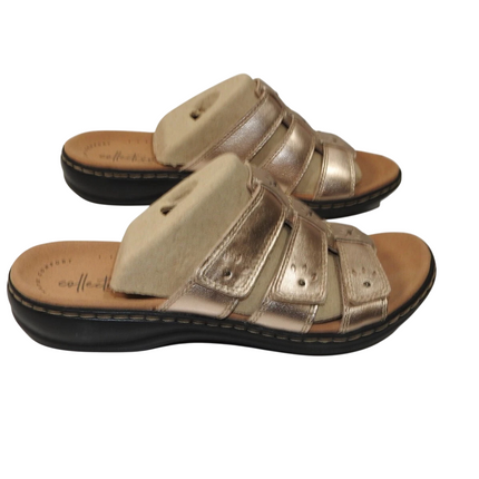 Clarks Women's Leisa Spring Fashion Sandal, Rose Gold Leather, US 6