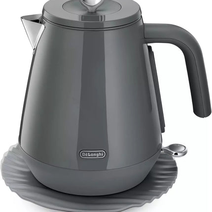 De'Longhi Eclettica Kettle KBY2001G, Classic Style Electric Kettle - Grey