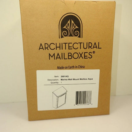 Architectural Mailboxes 2681AQ Marina Aqua Wall Mount Mailbox - Small