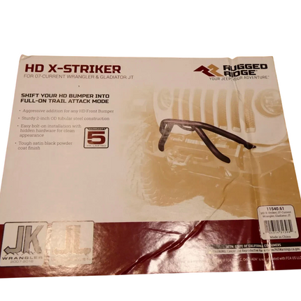 Rugged Ridge HD Bumper X-Striker Bar | Textured Black, Steel | 11540.61