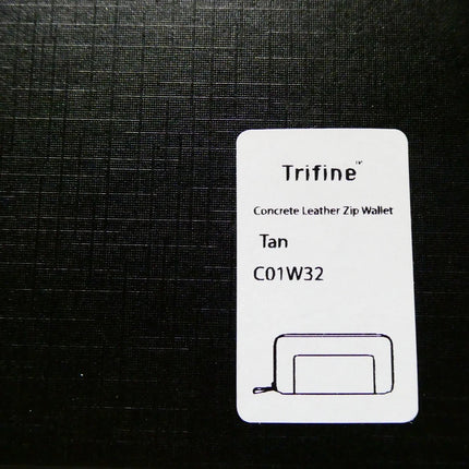 TRIFINE Concrete Leather Zip Wallet, Tan, C01W32