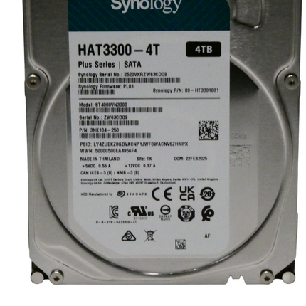 Synology HAT3300 4TB Plus Series SATA HDD 3.5" (HAT3300-4T)