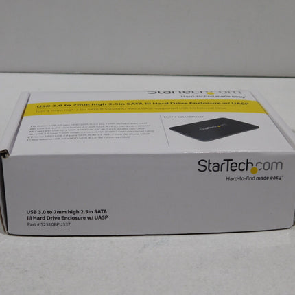 StarTech.com Drive Enclosure for 2.5in SATA SSDs / HDDs - USB 3.0 - 7mm