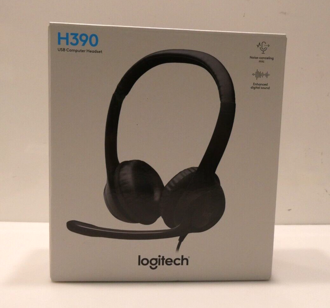 Logitech H390 USB Computer Headset Stereo with Noise Cancelling Microphone