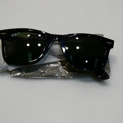 Ray-Ban Wayfarer Polarised Sunglasses, RB2140, Black & Green, 50mm