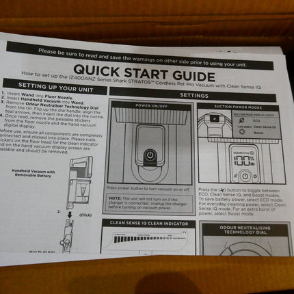 Shark IZ400 Stratos Cordless Pet Pro Vacuum with Clean Sense IQ Brass -Brand New