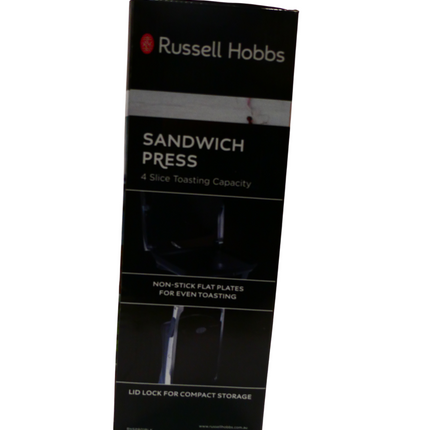 Sandwich Press, RHSP801BLK, 2100W, Fast Heat-Up, Easy-To-Clean Non-Stick Flat Pl