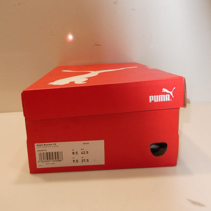 PUMA Men's Night Runner V2 Sneaker, Black/White, US 9.5