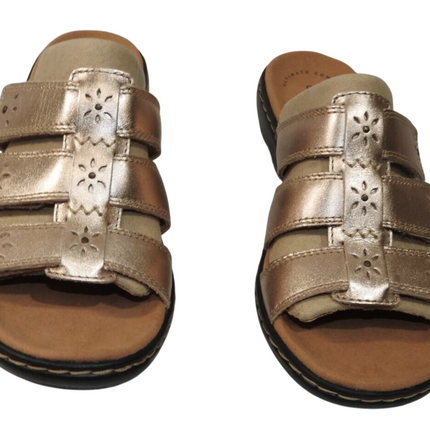 Clarks Women's Leisa Spring Fashion Sandal, Rose Gold Leather, US 6