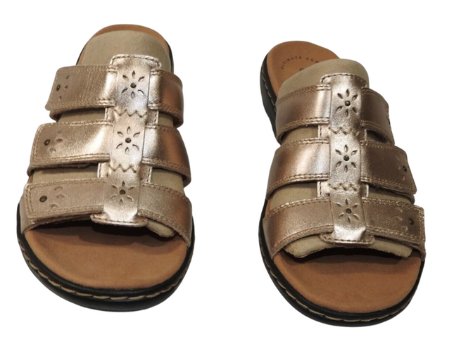 Clarks Women's Leisa Spring Fashion Sandal, Rose Gold Leather, US 6