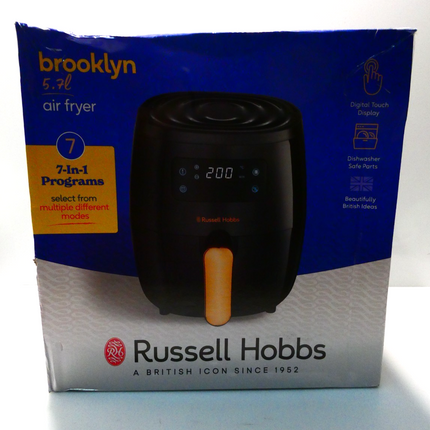 Russell Hobbs Brooklyn Air Fryer, RHAF57, 5.7L, 7 Auto Air Fry Functions, Digita