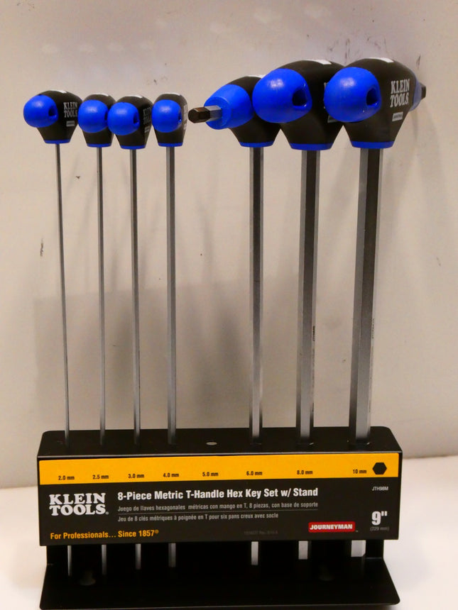 Klein Tools JTH98M Metric Journeyman T-Handle Hex Key Set with Stand (7-Piece)