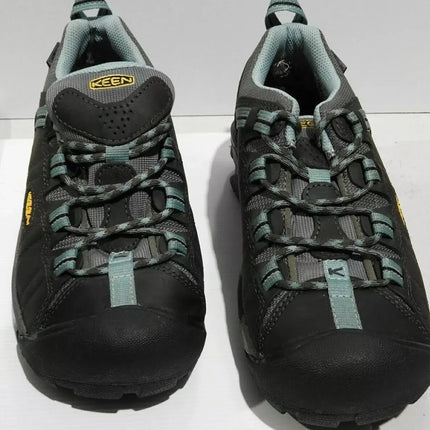 KEEN Men's Targhee II Mid Waterproof Hiking Boots, Black Olive Mineral Blue, 8US