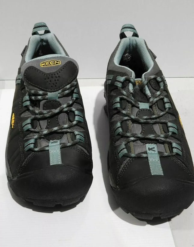 KEEN Men's Targhee II Mid Waterproof Hiking Boots, Black Olive Mineral Blue, 8US