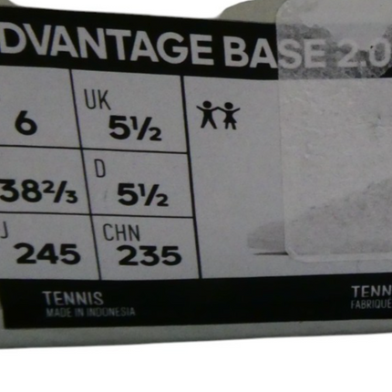 Adidas Kids' Advan Court Base 2.0 Sneakers, Boys, Girls, 8.7-10.0 inches US 6