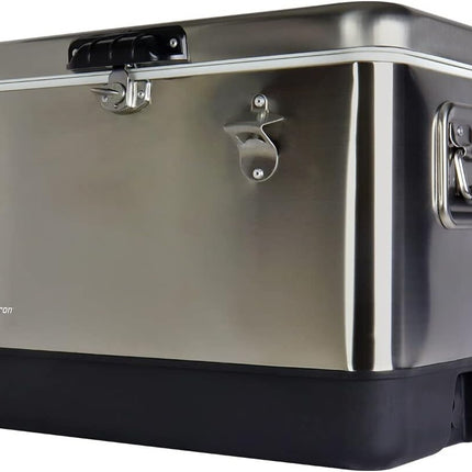 Koolatron Stainless Steel 51 L (54 qt) 85 Can Capacity Ice Chest Beverage Cooler