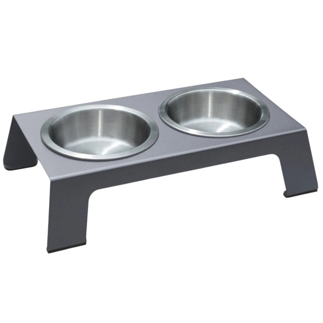 PetFusion Elevated Pet Feeder in Anodized Aluminum (Short 4"). 3 US Food Grade S