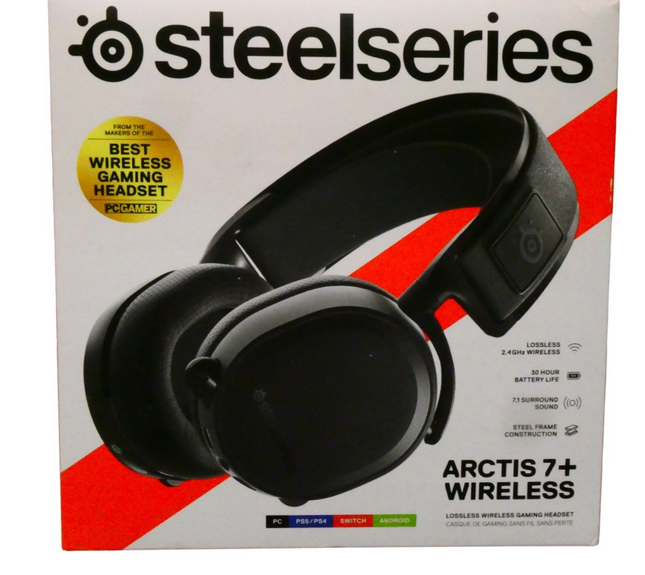 Steelseries Arctis 7+ Wireless Multi-Platform USB-C Gaming Headset for PC, Black