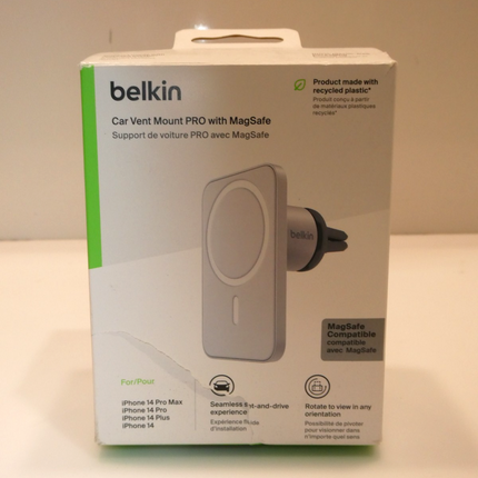 Belkin MagSafe Vent Mount Pro MagSafe iPhone Mount For Car - Grey