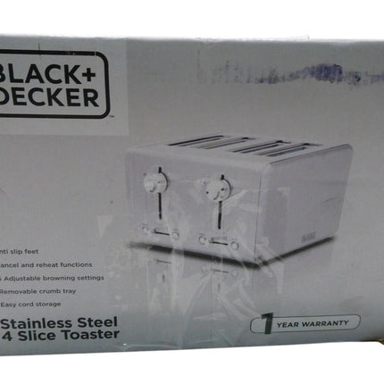 Black + Decker BD4250 Toaster 4 Slice, Stainless Steel
