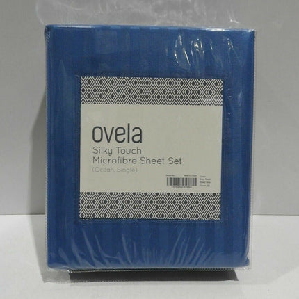 Ovela Silky Touch Microfibre Striped Bed Sheets Set (Single, Ocean)