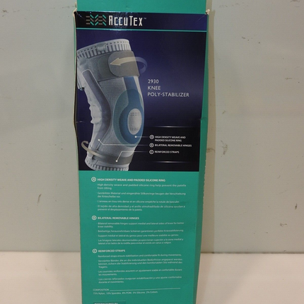 Oppo 2930 Accutex Knee Poly-stabiliser, XXX-Large, Knee Sleeve for Sprains, Stra