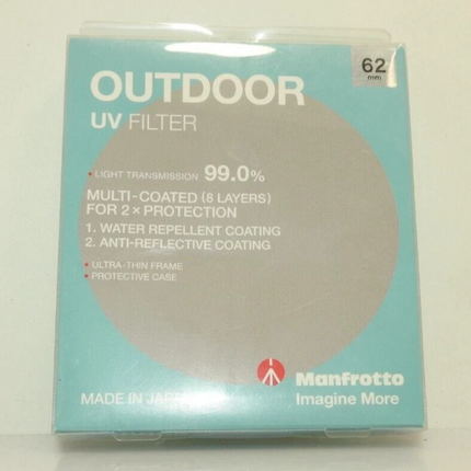 Manfrotto Outdoor MF OUV62 Clear Outdoor Uv Filter, 62, Clear