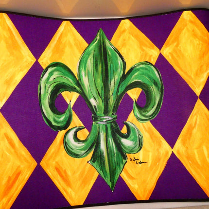 Caroline's Treasures Mardi Gras Fleur De LisPurple Green and Gold