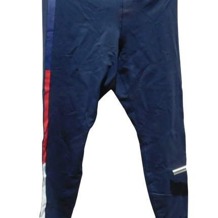 Tommy Hilfiger Women's Logo Waistband Multicolour Stripe Leggings Sky Captain LG