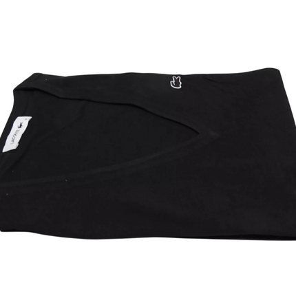 Lacoste Women's Basic V Neck Tee, Black, 36F (AU 8)