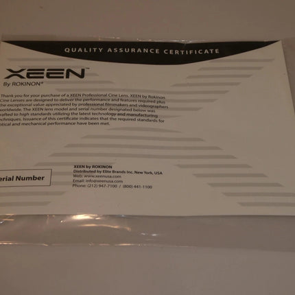 Rokinon Xeen XN50-NEX 50mm T1.5 Professional CINE Lens for Sony E Mount (FE)