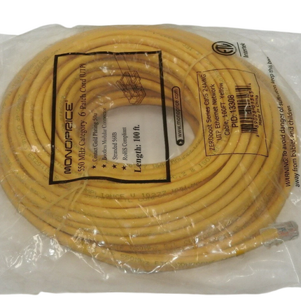 Monoprice ZerobootCat6 Ethernet Patch Cable - Network Internet Cord -RJ45, 100ft