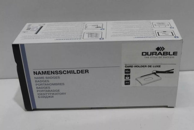 Durable Acrylic Card Holder Deluxe with Necklace, Box of 10