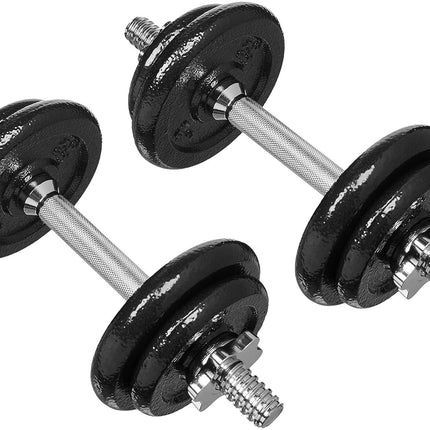 AmazonBasics Adjustable Barbell Lifting Dumbells Weight Set with Case - 17.2 kg,