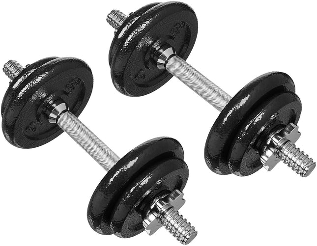AmazonBasics Adjustable Barbell Lifting Dumbells Weight Set with Case - 17.2 kg,