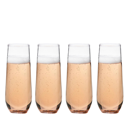 TOSSWARE Reserve 9oz Stemless Champagne Glass Dishwasher Safe Set of 4