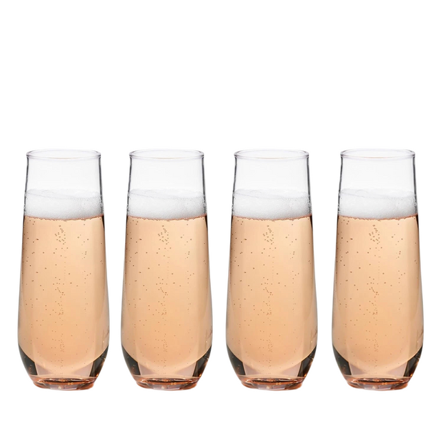 TOSSWARE Reserve 9oz Stemless Champagne Glass Dishwasher Safe Set of 4