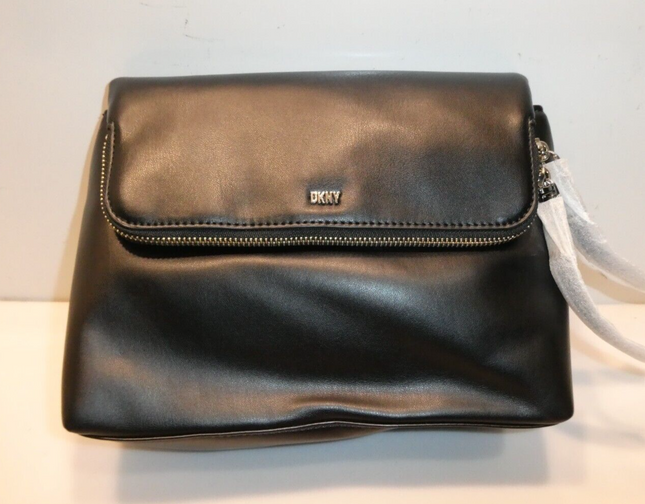 DKNY Women's Pandora Crossbody, Black/Silver