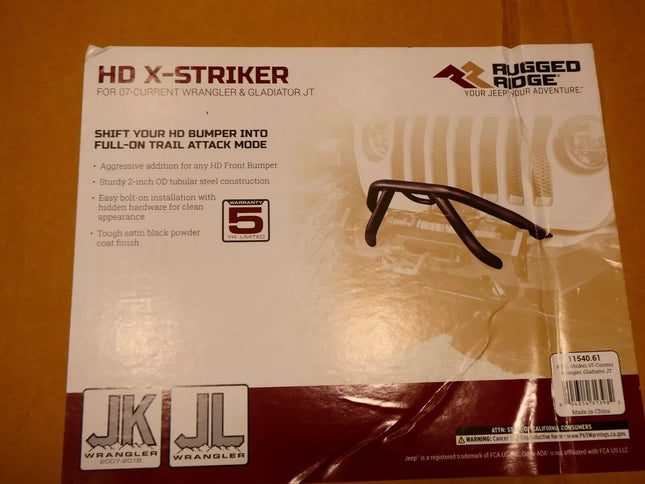 Rugged Ridge HD Bumper X-Striker Bar | Textured Black, Steel | 11540.61