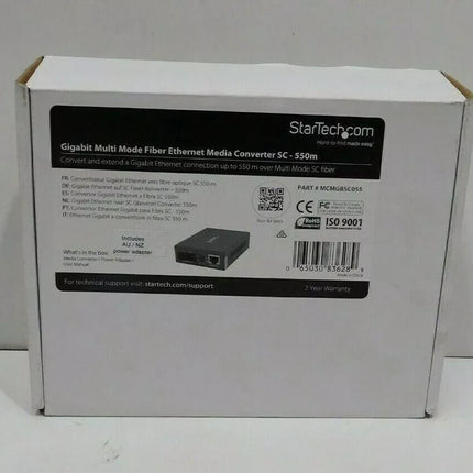 StarTech.com 1000 Mbps Gigabit Multi Mode Fiber Ethernet Media Converter SC 550m