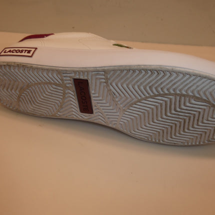 Lacoste Men's Powercourt 223 1 AU SMA Sneaker, White/Burgundy, 10 US