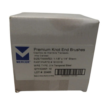 Mercer Industries 181031B Premium Knot End Brush, 1-1/8" x 1/4" Shank For Drills