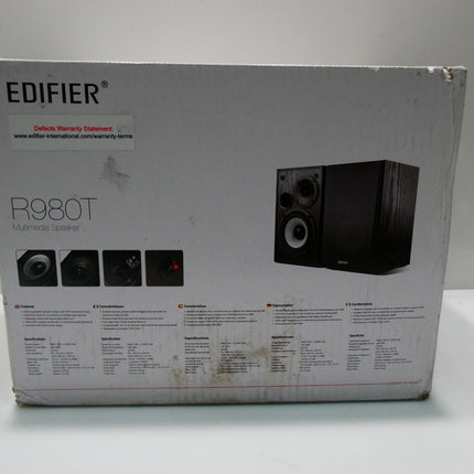 Edifier R980T Active Bookshelf Speakers System - 2.0 Computer Speaker, 24W, MDF