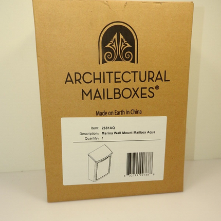 Architectural Mailboxes 2681AQ Marina Aqua Wall Mount Mailbox - Small