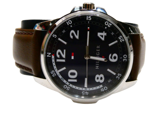 Tommy Hilfiger Table Brown Leather Navy Dial Men's Watch