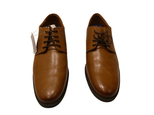 Clarks Men's Whiddon Plain Oxford, Dark Tan Leather, 9.5 Wide